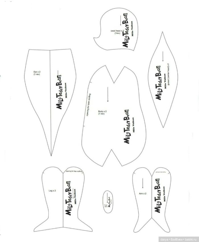 Зайка тедди, выкройка Mila Veiban (фото 2)