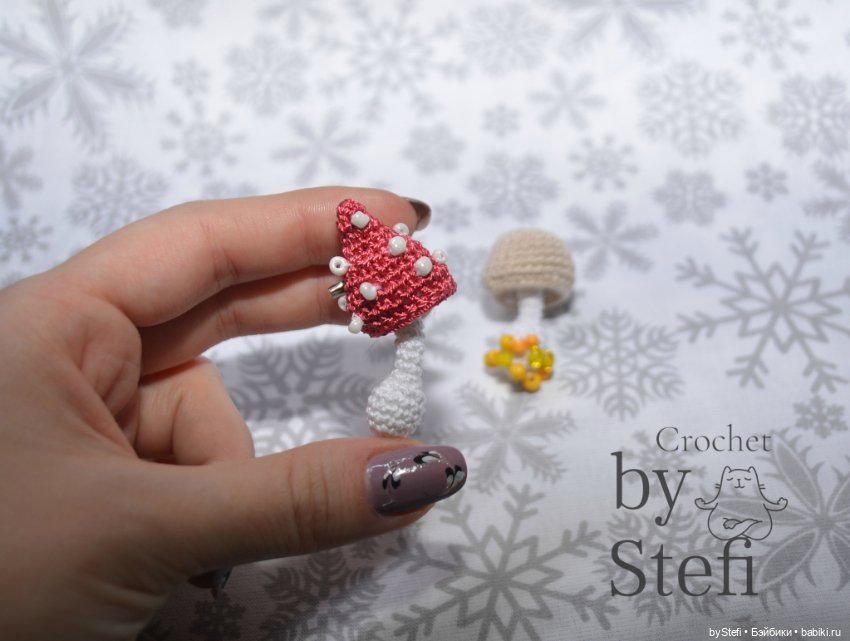 Брошки грибочки — Вязаные игрушки и амигуруми: крючком (фото 3)