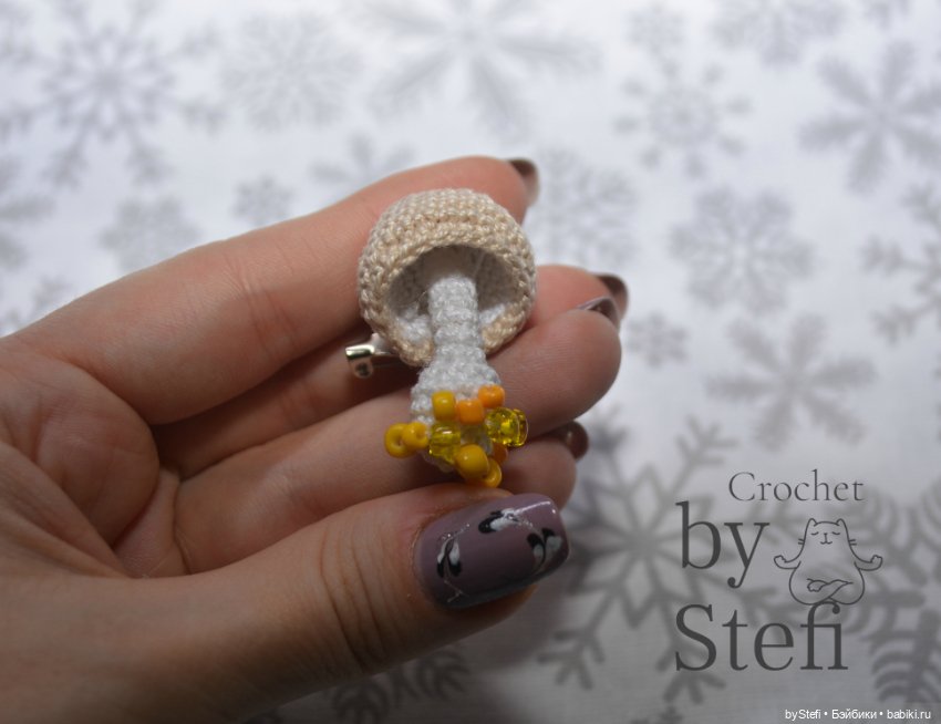 Брошки грибочки — Вязаные игрушки и амигуруми: крючком (фото 6)