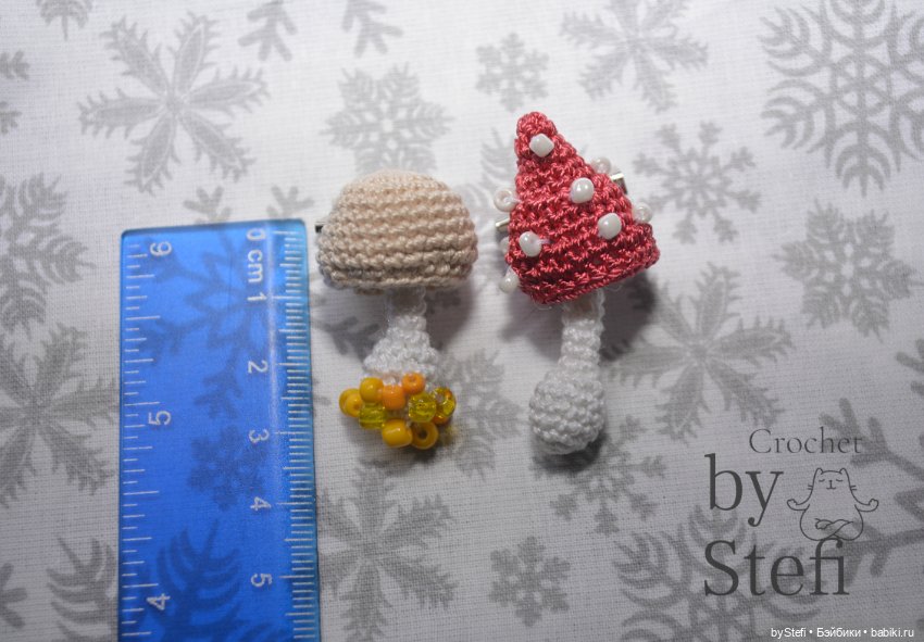 Брошки грибочки — Вязаные игрушки и амигуруми: крючком
