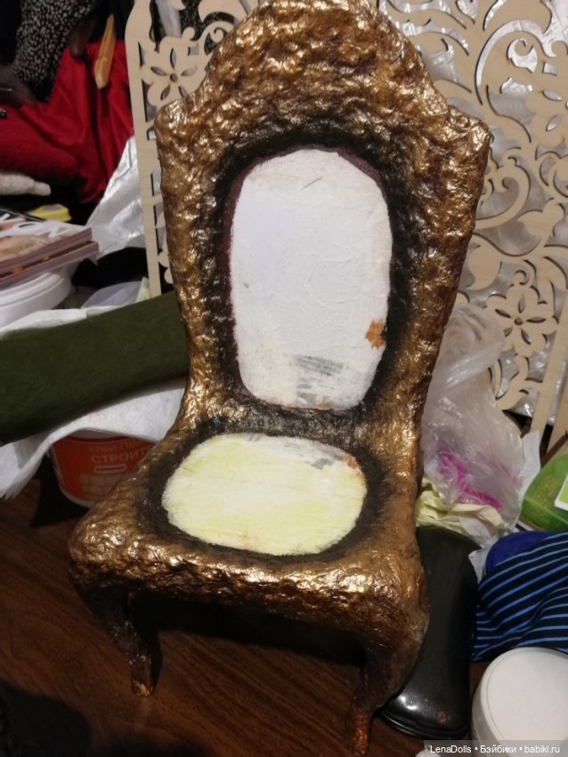 Совсем недавно попробовала сделать стульчики для кукол, не судите строго (фото 2)