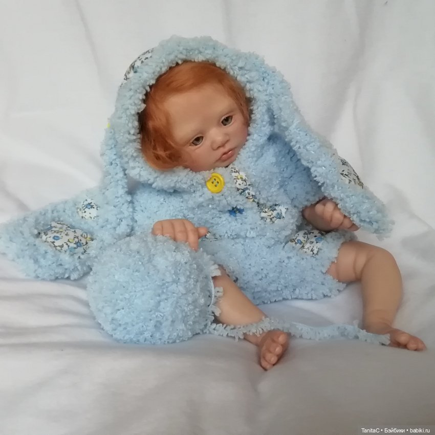 Наряд "голубой зайка Лоскутик" для Катеньки (Кэтрин от скульптора Stephanie Sullivan) (фото 6)