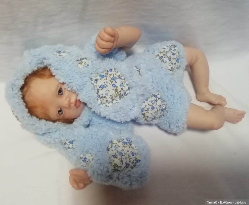 Наряд "голубой зайка Лоскутик" для Катеньки (Кэтрин от скульптора Stephanie Sullivan) (фото 2)