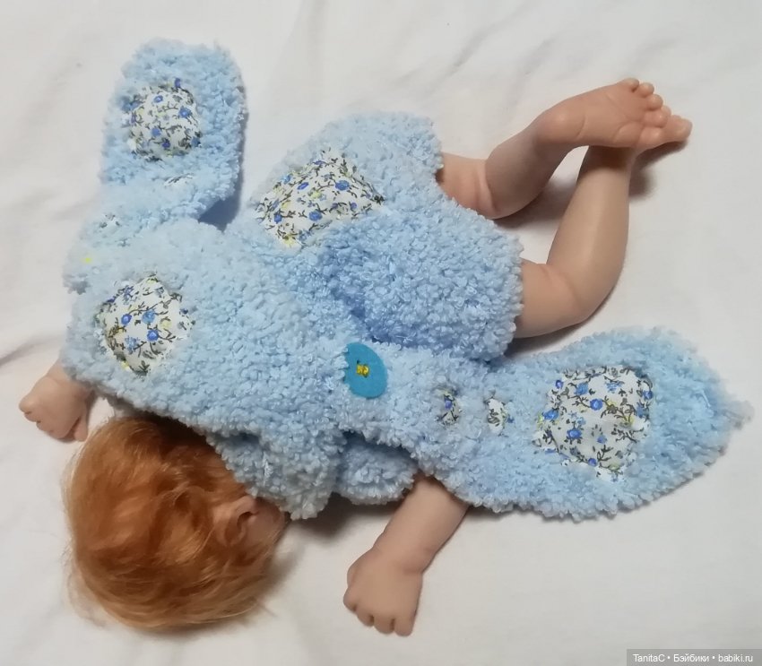 Наряд "голубой зайка Лоскутик" для Катеньки (Кэтрин от скульптора Stephanie Sullivan) (фото 3)