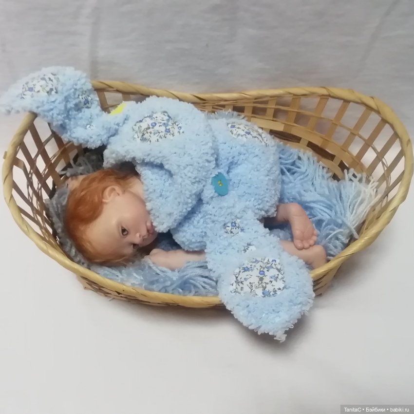 Наряд "голубой зайка Лоскутик" для Катеньки (Кэтрин от скульптора Stephanie Sullivan) (фото 7)