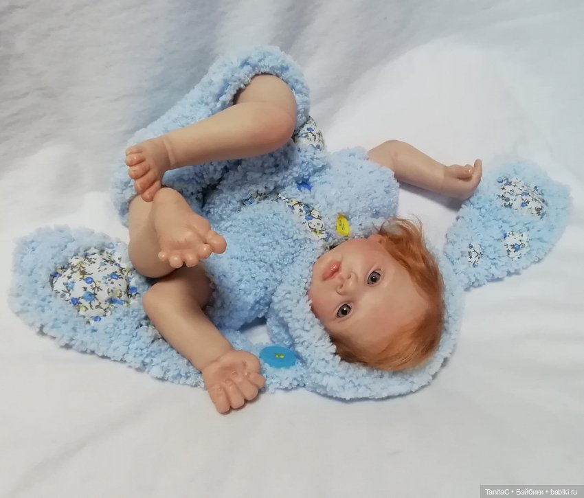 Наряд "голубой зайка Лоскутик" для Катеньки (Кэтрин от скульптора Stephanie Sullivan) (фото 4)