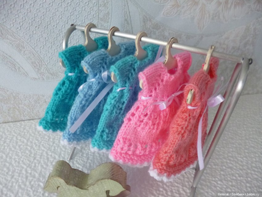 Вязаная одежда для кукол и пупсов из пряжи Детская новинка (фото 8)