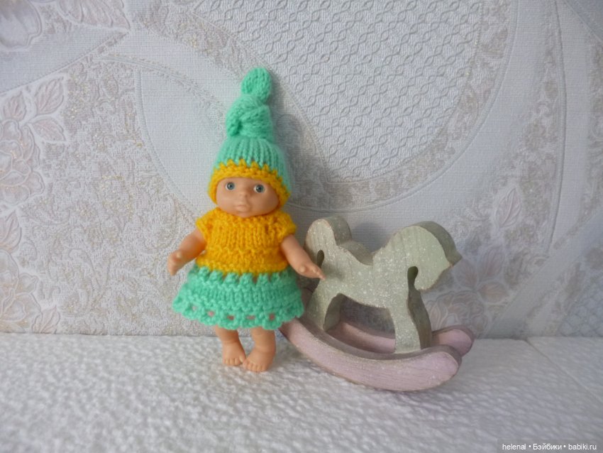 Вязаная одежда для кукол и пупсов из пряжи Детская новинка (фото 5)