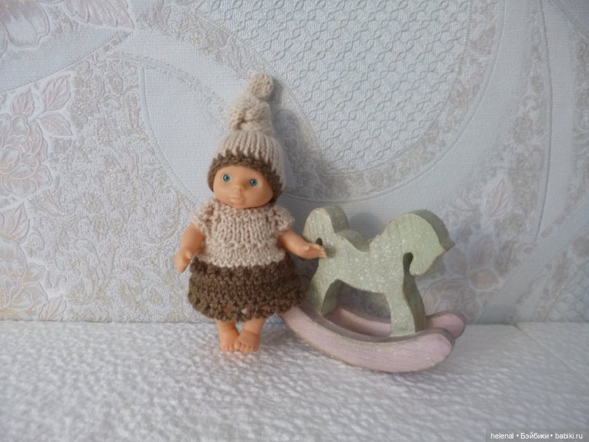 Вязаная одежда для кукол и пупсов из пряжи Детская новинка (фото 3)