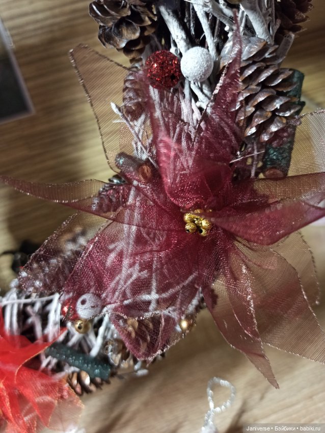 Рождественский веночек и мягкие ёлочные украшения в детский сад