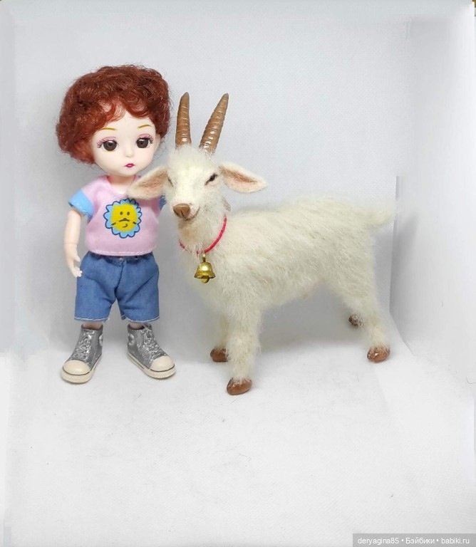 Козёл — Валяные игрушки из шерсти: сухое валяние