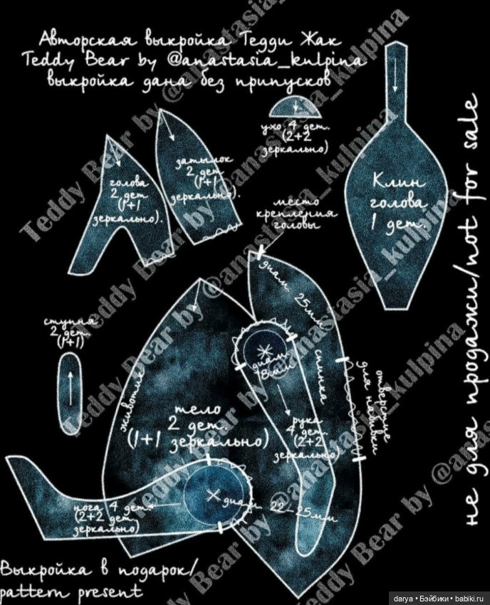 Выкройка медведя Жак. Автор Анастасия Кулпина (фото 2)
