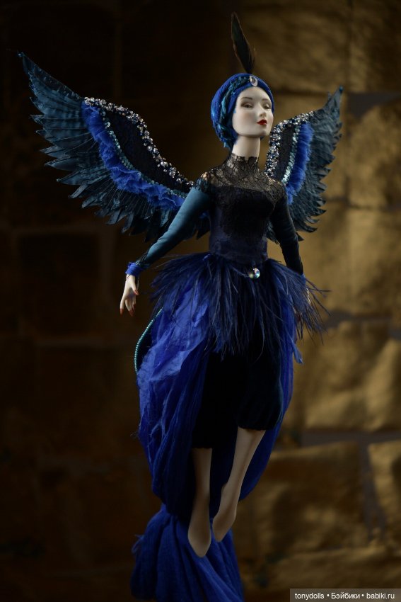 Синяя птица на счастье — Авторские фарфоровые куклы (OOAK): ручная работа (фото 9)