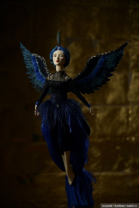 Синяя птица на счастье — Авторские фарфоровые куклы (OOAK): ручная работа