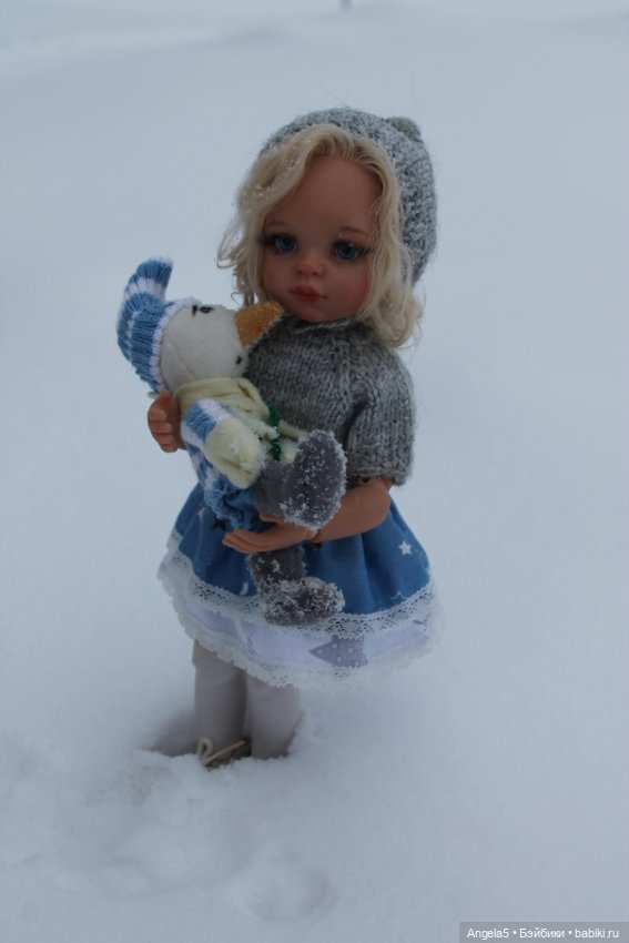 Девочка и снеговик — ООАК Paola Reina (Паола Рейна) и испанских кукол: перерисовка (фото 9)