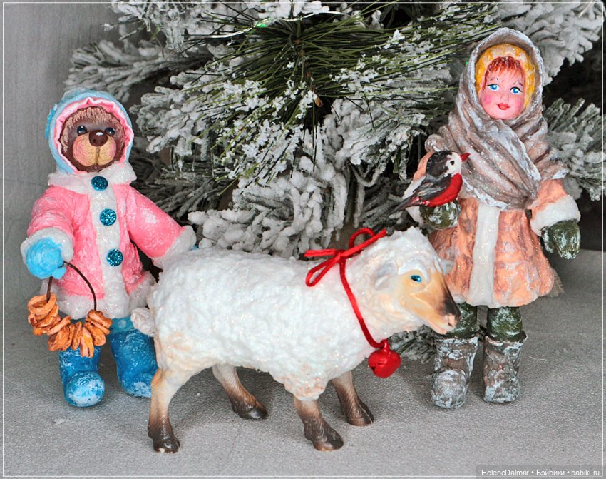 Мои первые ватнички — Ватные игрушки на елку: ретро