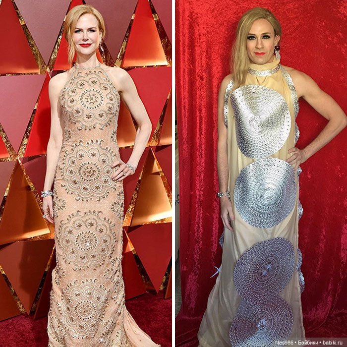 Ничего не выбрасываем! Как сделать вечернее платье из мишуры и мусорного пакета