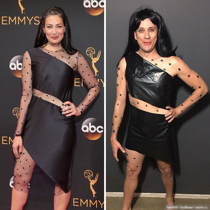 Ничего не выбрасываем! Как сделать вечернее платье из мишуры и мусорного пакета