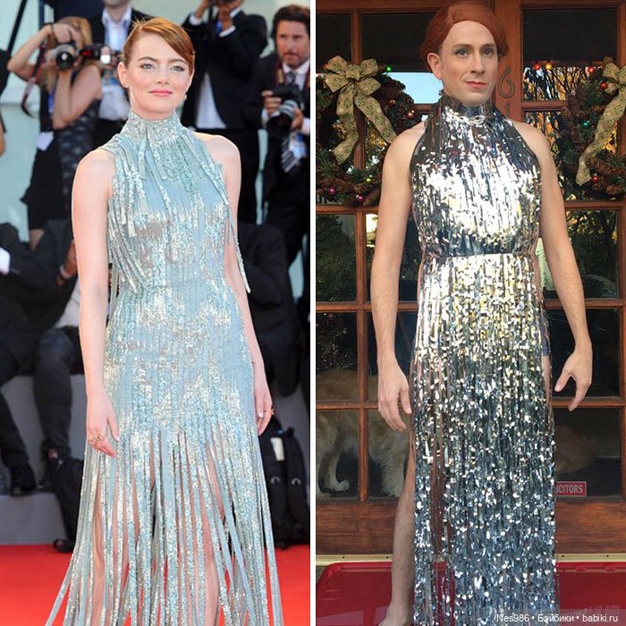 Ничего не выбрасываем! Как сделать вечернее платье из мишуры и мусорного пакета