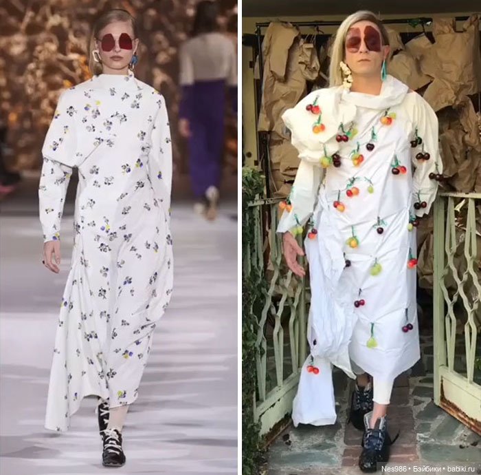 Ничего не выбрасываем! Как сделать вечернее платье из мишуры и мусорного пакета