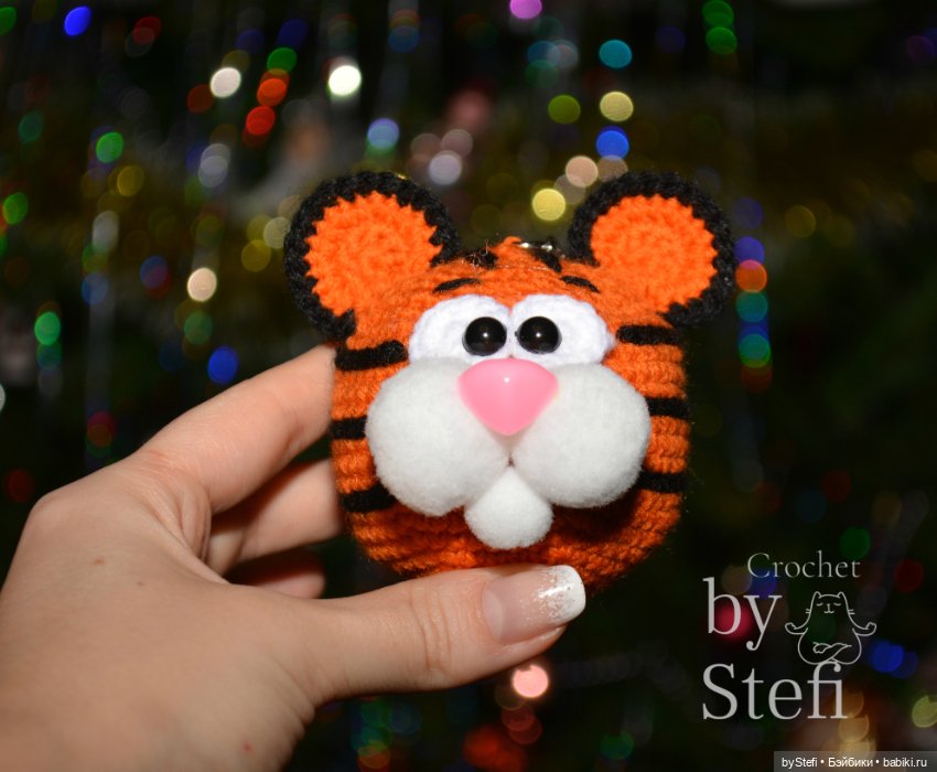 Тигрик. Ёлочный шарик — Вязаные игрушки и амигуруми: крючком (фото 7)