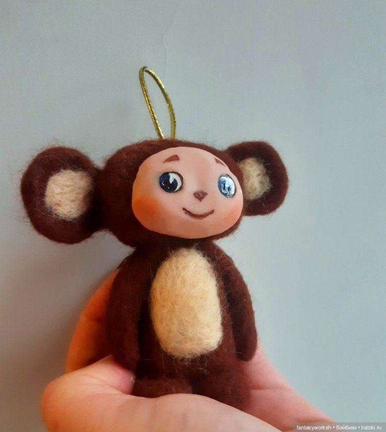 Гена и Чебурашечка авторские игрушки Натальи Игнатьевой (фото 10)