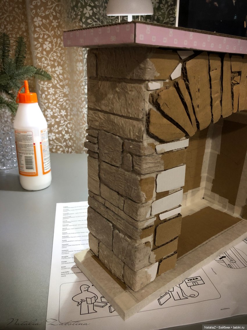 Камин из картона (краткий МК) или "Что есть счастье перед НГ" (фото 6)