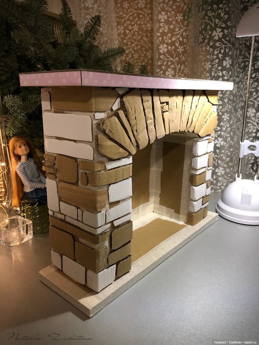 Камин из картона (краткий МК) или "Что есть счастье перед НГ" (фото 5)
