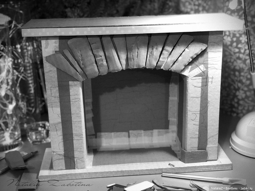 Камин из картона (краткий МК) или "Что есть счастье перед НГ" (фото 2)
