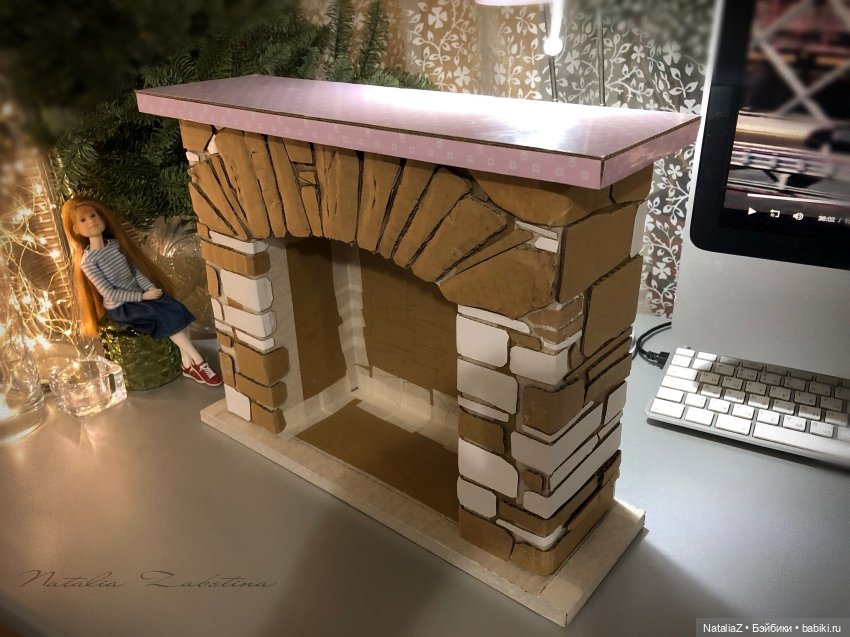 Камин из картона (краткий МК) или "Что есть счастье перед НГ" (фото 4)