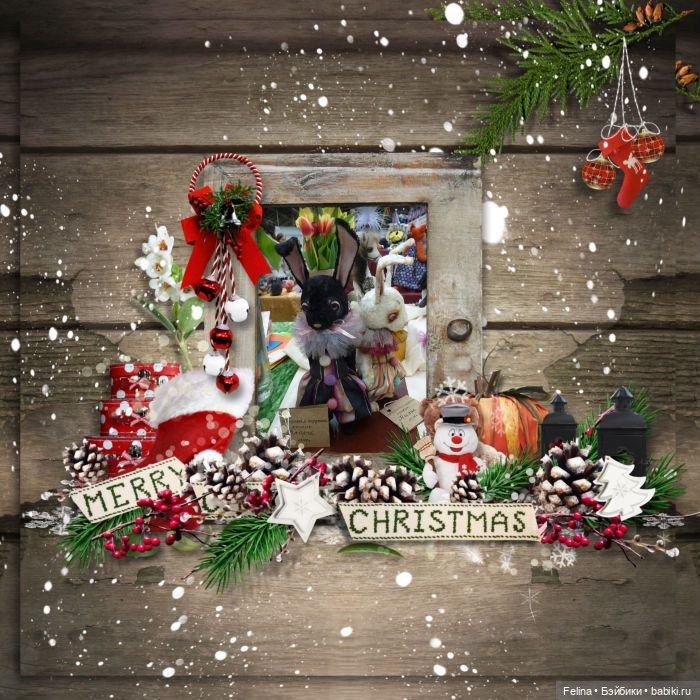 Новогодний коллаж, авторские мишки (фото 6)