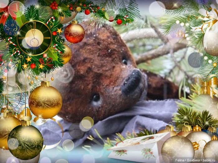 Новогодний коллаж, авторские мишки (фото 9)