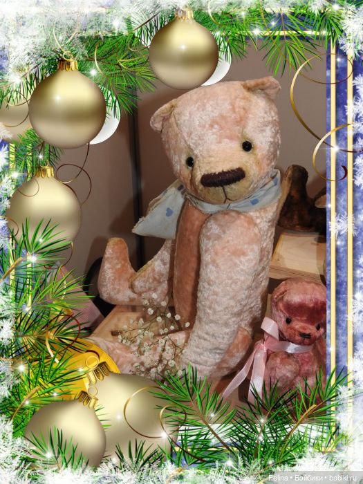 Новогодний коллаж, авторские мишки