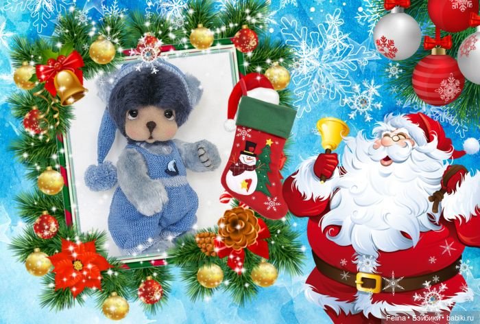 Новогодний коллаж, авторские мишки