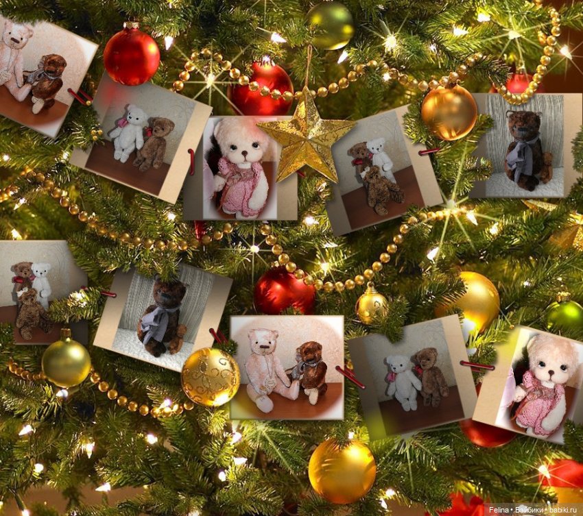 Новогодний коллаж, авторские мишки