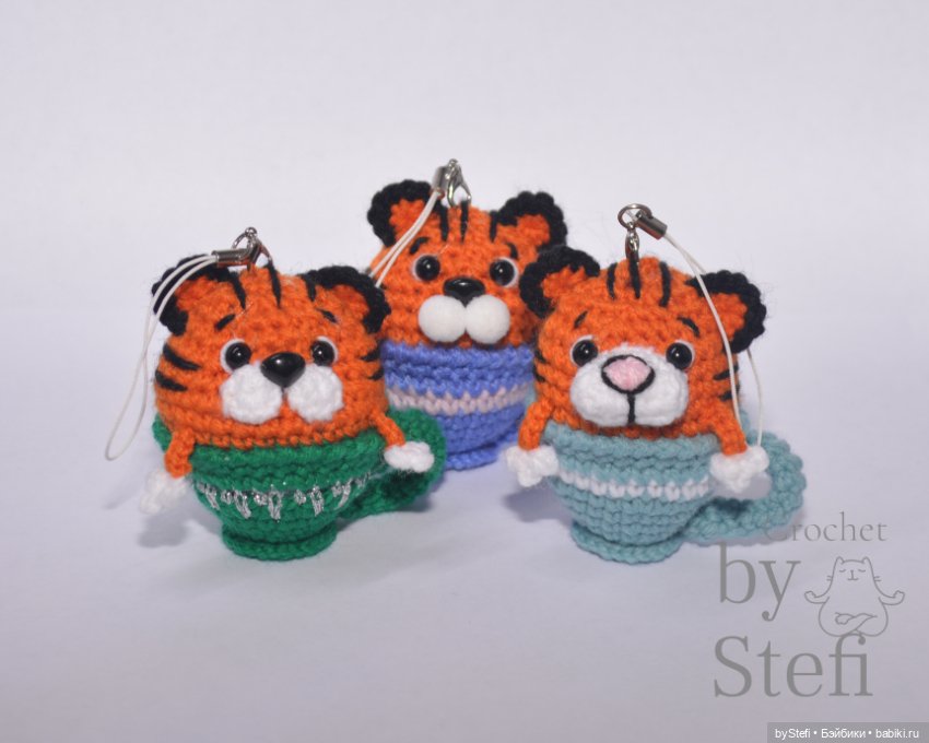 Тигрик в чашке. Брелок. Символ 2022 (фото 2)