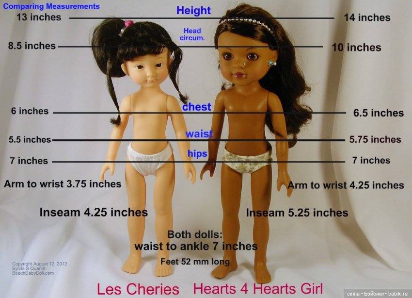 Мерки кукол 2 — Сравнение кукол разных брендов: фото рядом