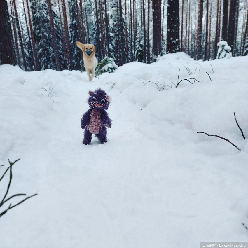 Окхи-Докхи и снег — Авторские мишки Тедди и друзья: фото (фото 5)