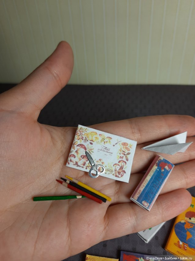 Набор для кукол 1:12, школьные принадлежности из СССР