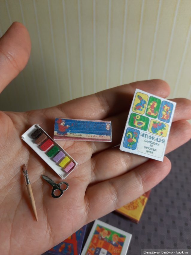 Набор для кукол 1:12, школьные принадлежности из СССР (фото 6)