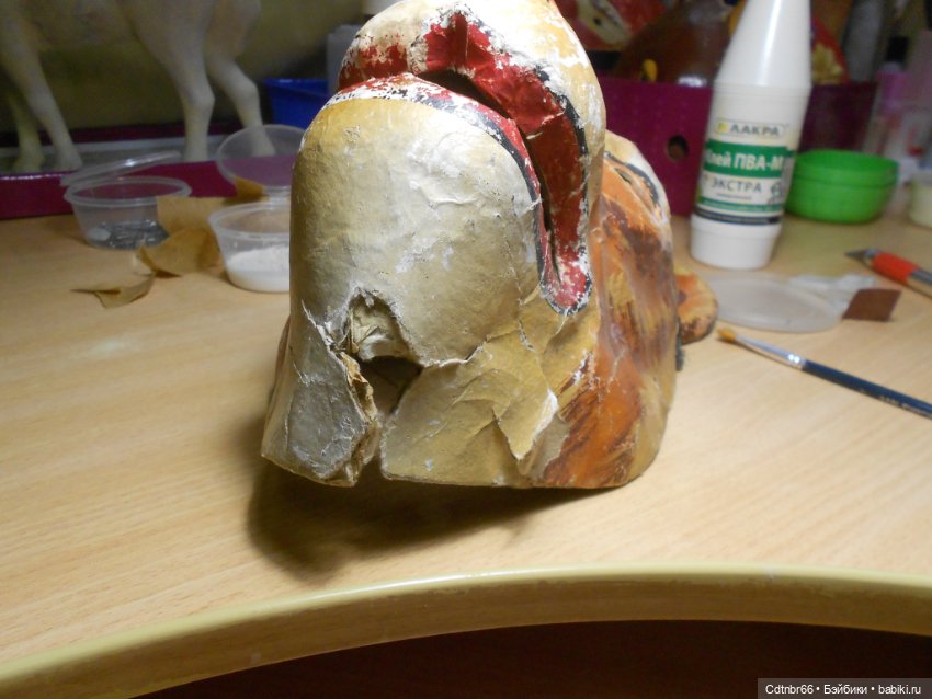 Старинная маска ТИГРА и коника, прискакавшего с Украины. Восстановление. Часть 1 (фото 6)