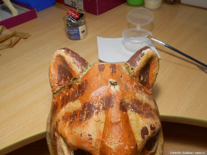 Старинная маска ТИГРА и коника, прискакавшего с Украины. Восстановление. Часть 1