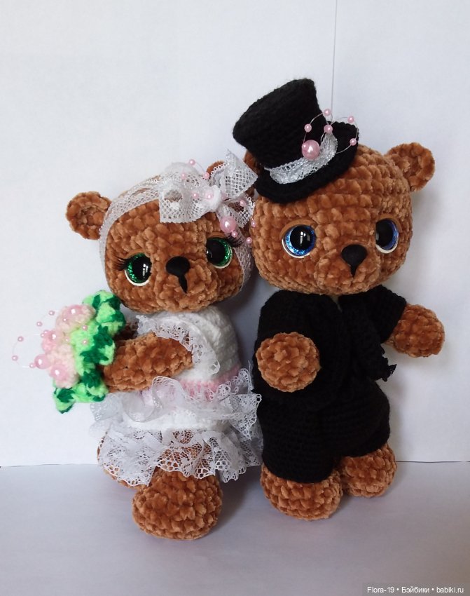 Свадебные мишки — Вязаные игрушки и амигуруми: крючком