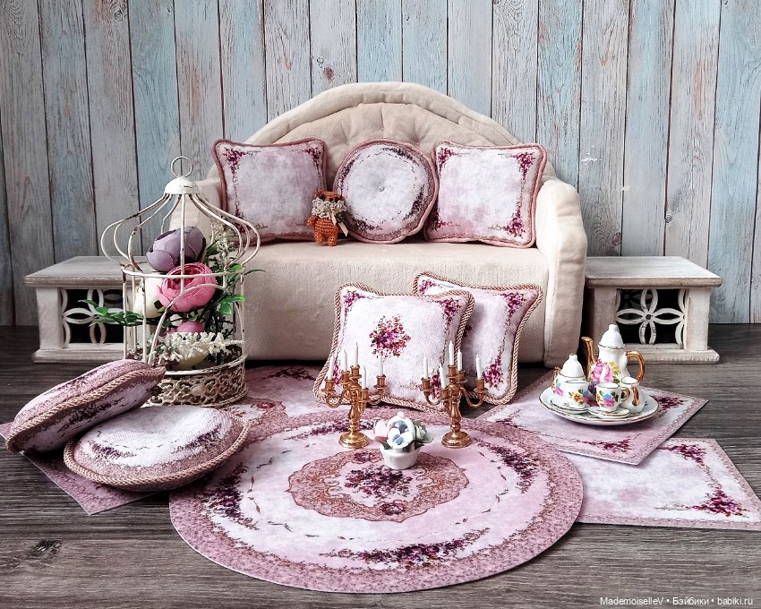 Коллекция ковров и подушек "Нежность" в сиреневом цвете (фото 9)