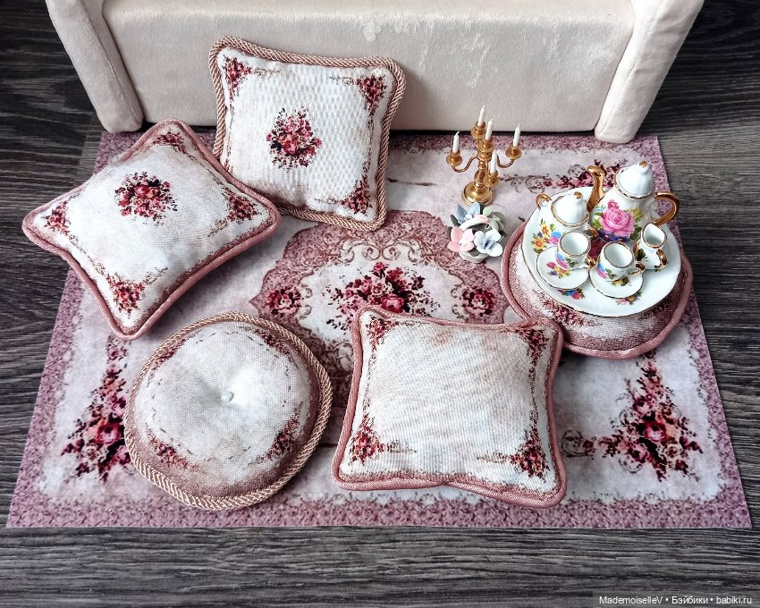 Коллекция ковров и подушек "Нежность" в бежевом цвете (фото 2)