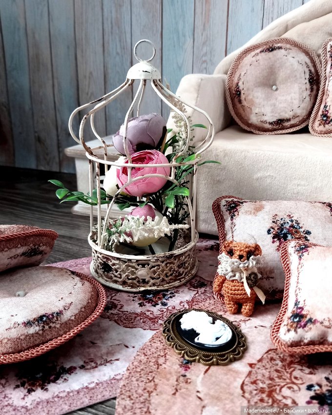 Коллекция ковров и подушек "Нежность" в бежево-голубом цвете (фото 6)