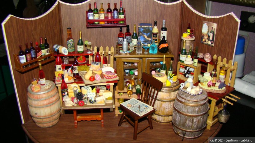 Диорама Винно-сырная масштаб 1:12