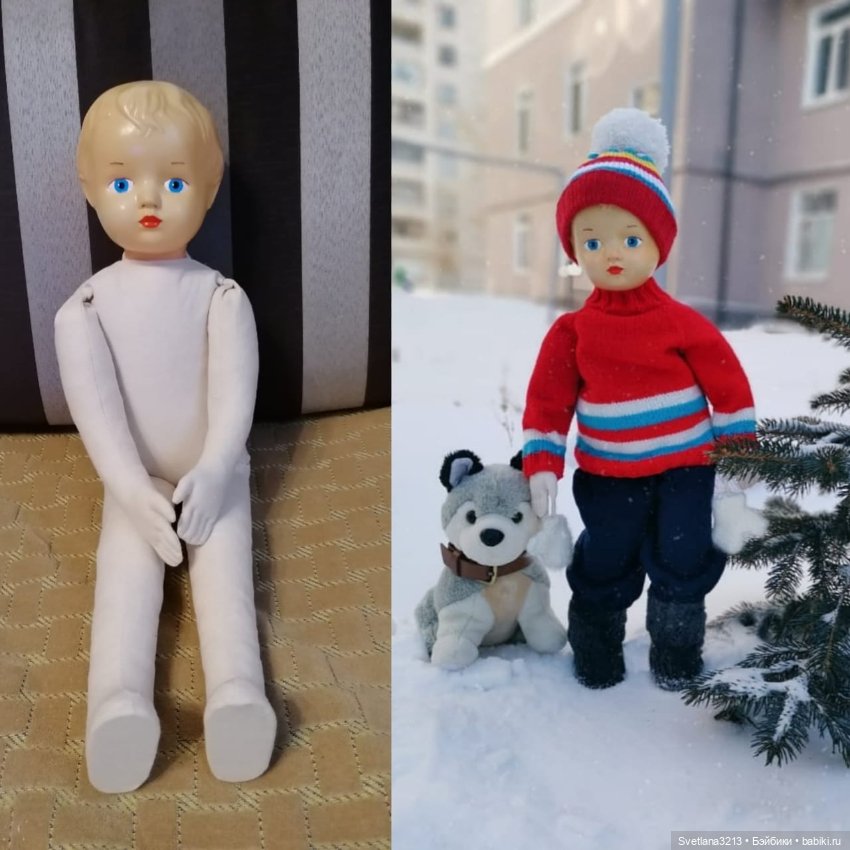 Целлулоидная кукла после реставрации