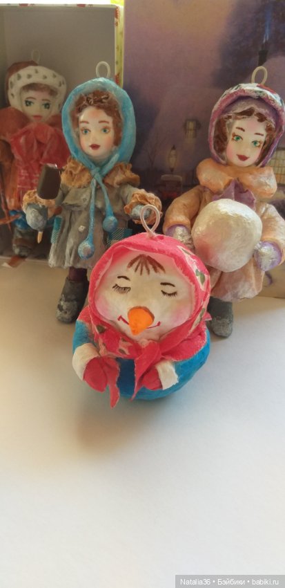 И снова ватные игрушки — Ватные игрушки на елку: ретро