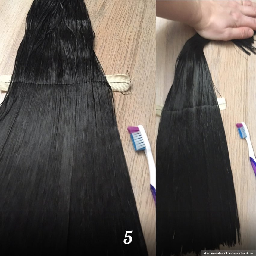 Как я делала паричок кукле СССР Адриане Аским (фото 6)